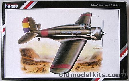 Special Hobby 1/72 Lockheed Model 9 Orion - Northwest or 1938 Spanish Nationalist, SH 72019 plastic model kit